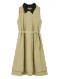 STUDIO TOMBOY contrast collar belted dress - Brown