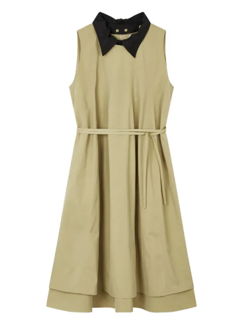 STUDIO TOMBOY contrast collar belted dress