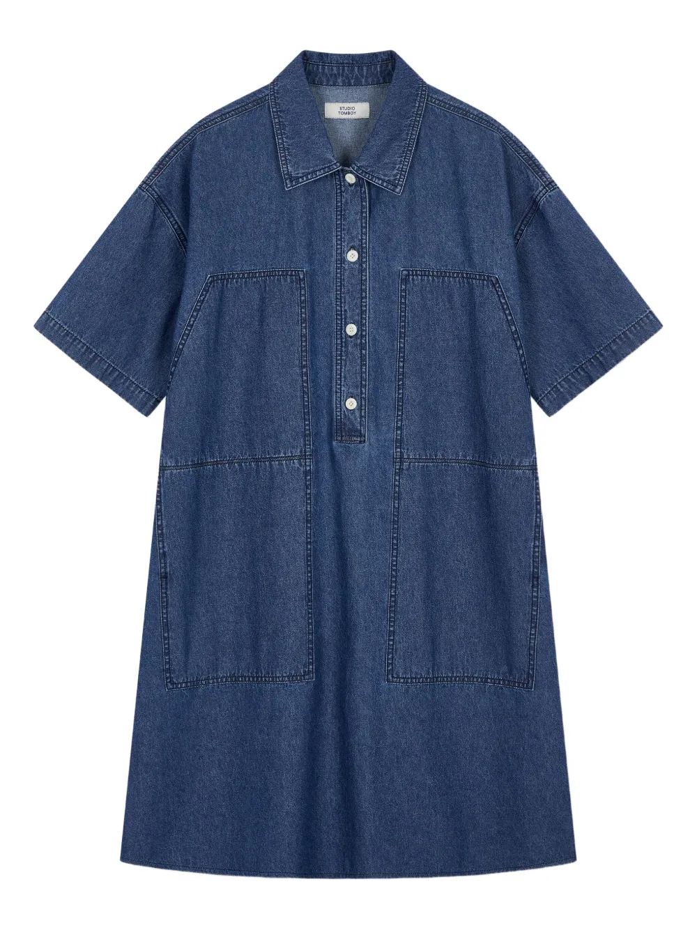 STUDIO TOMBOY denim shirt dress Blauw