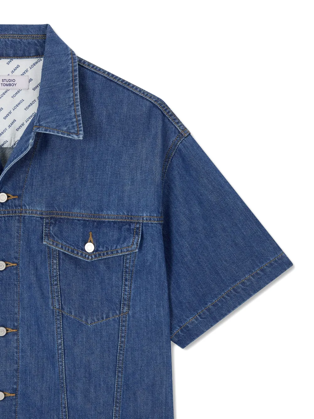 STUDIO TOMBOY Denim overhemd met korte mouwen Blauw
