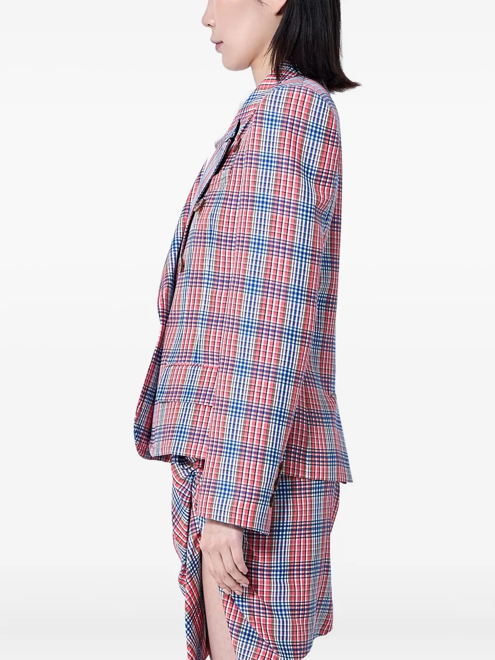 Vivienne Westwood check-pattern double-breasted blazer Rood