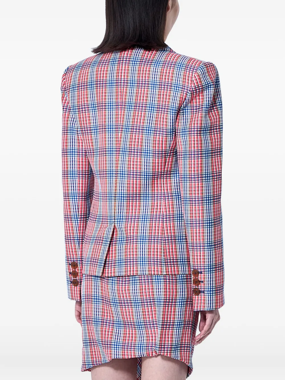 Vivienne Westwood check-pattern double-breasted blazer Rood