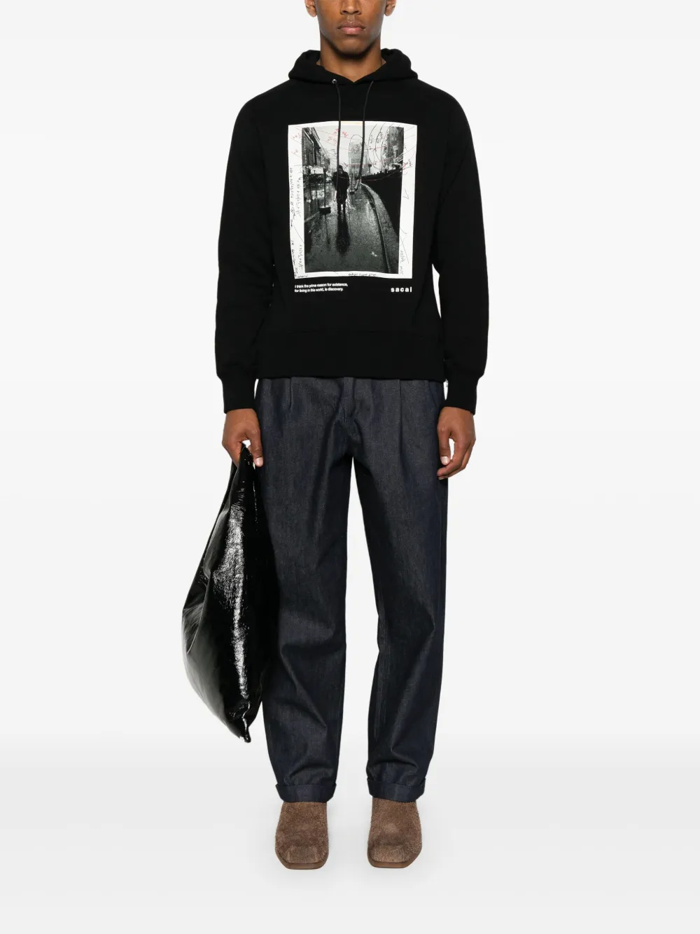 sacai sudadera con capucha de algodón | Hoodies | Image 2