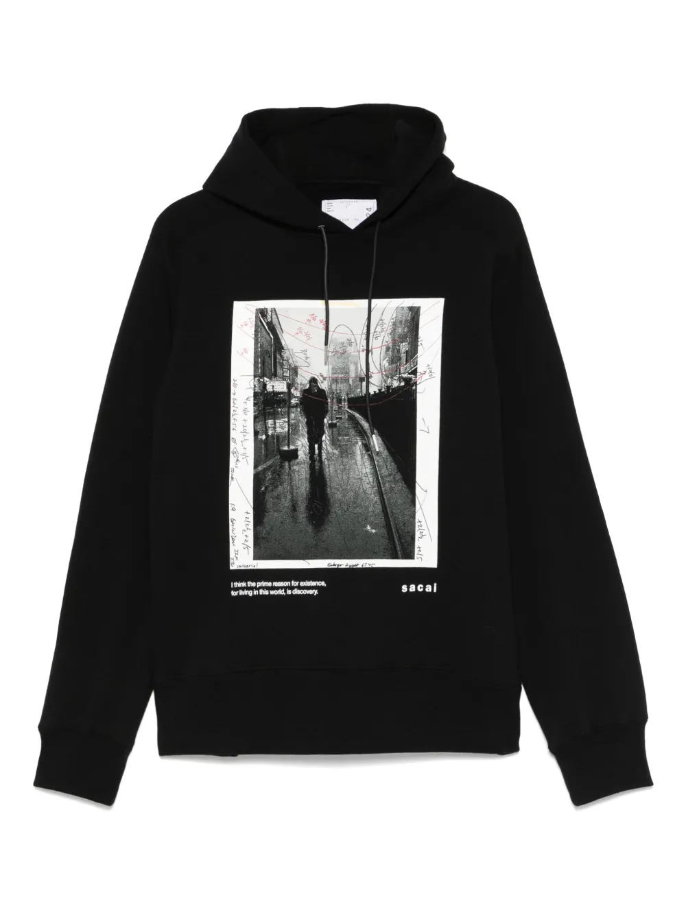 sacai sudadera con capucha de algodón | negro | Image 1