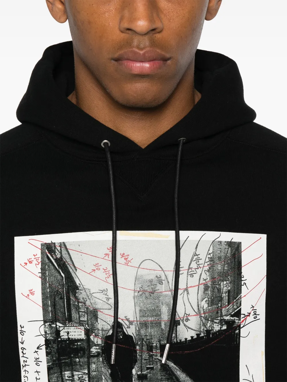 sacai Katoenen hoodie Zwart