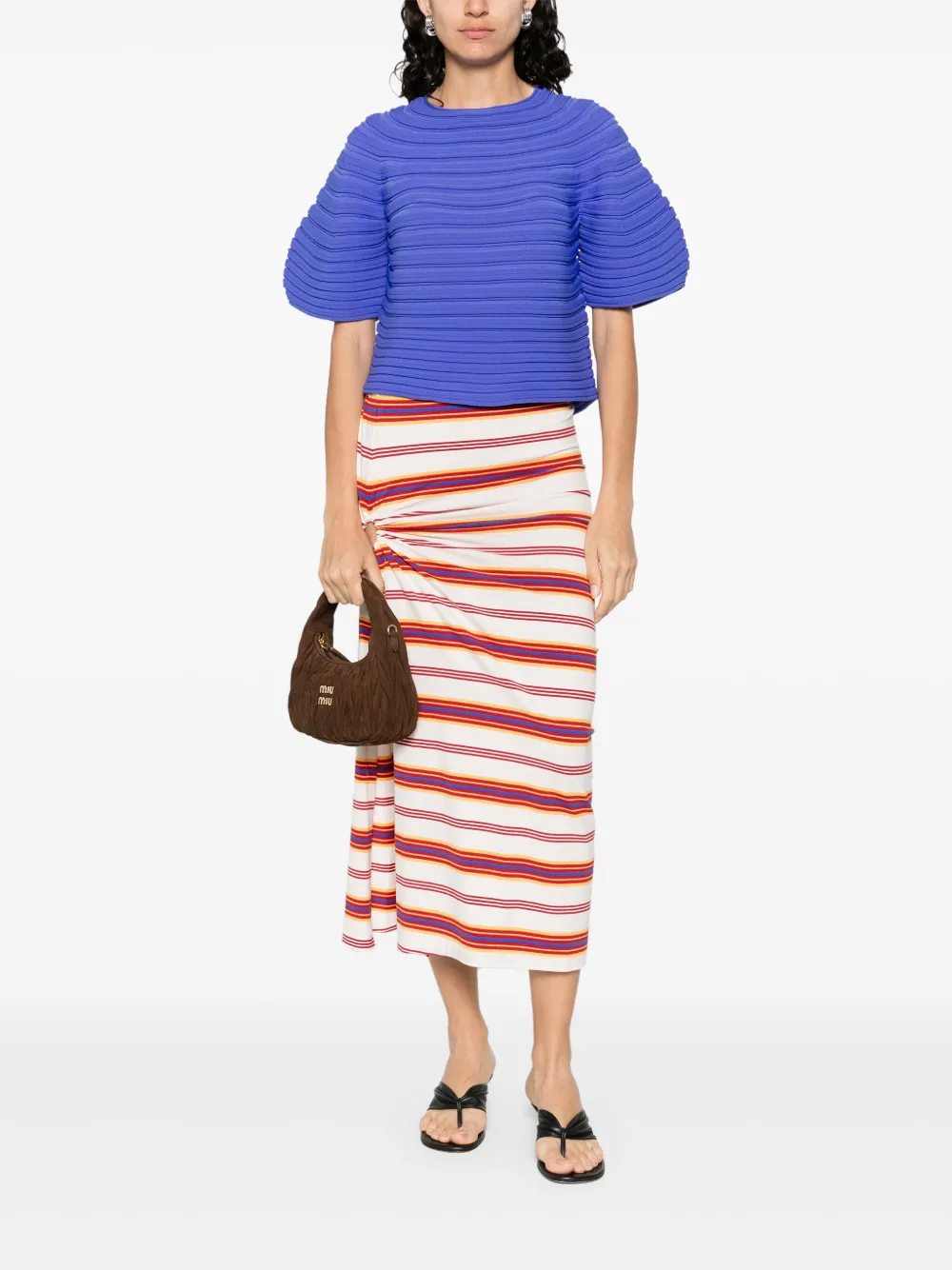 Pleats Please Issey Miyake Mushroom top - Blauw