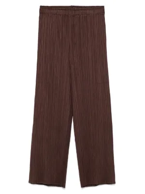 Pleats Please Issey Miyake ベーシック パンツ | ブラウン | FARFETCH JP