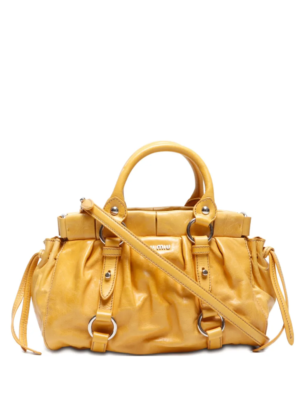 Pre-owned Miu Miu 2000-2020s Leather Two-way Tote Bag
