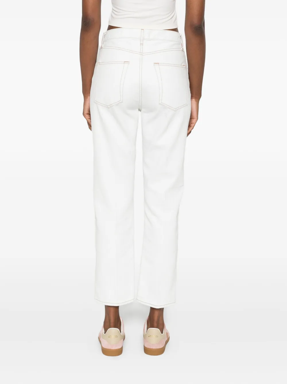 FRAME contrast-stitching jeans Wit