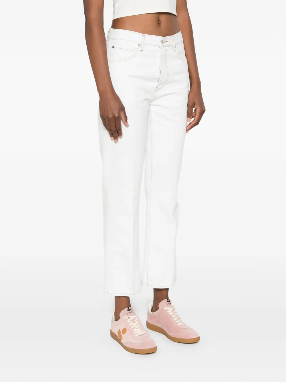 FRAME contrast-stitching jeans Wit