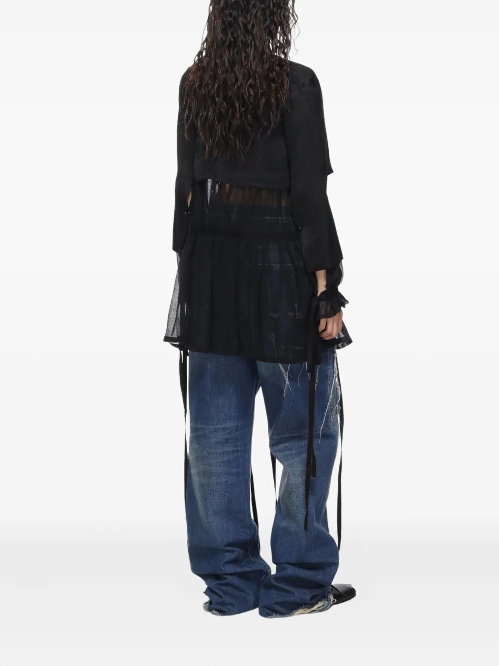 Ann Demeulemeester Moni Lavallière blouse Zwart