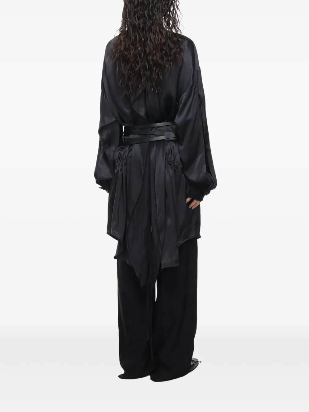 Ann Demeulemeester Jenna satijnen jurk Zwart