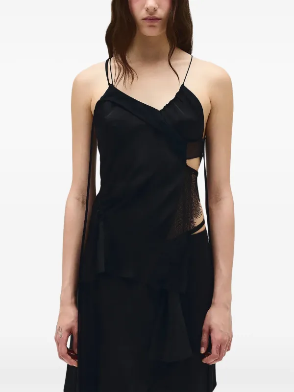 Ann Demeulemeester Vesta Ramage Tank Top | Black | FARFETCH