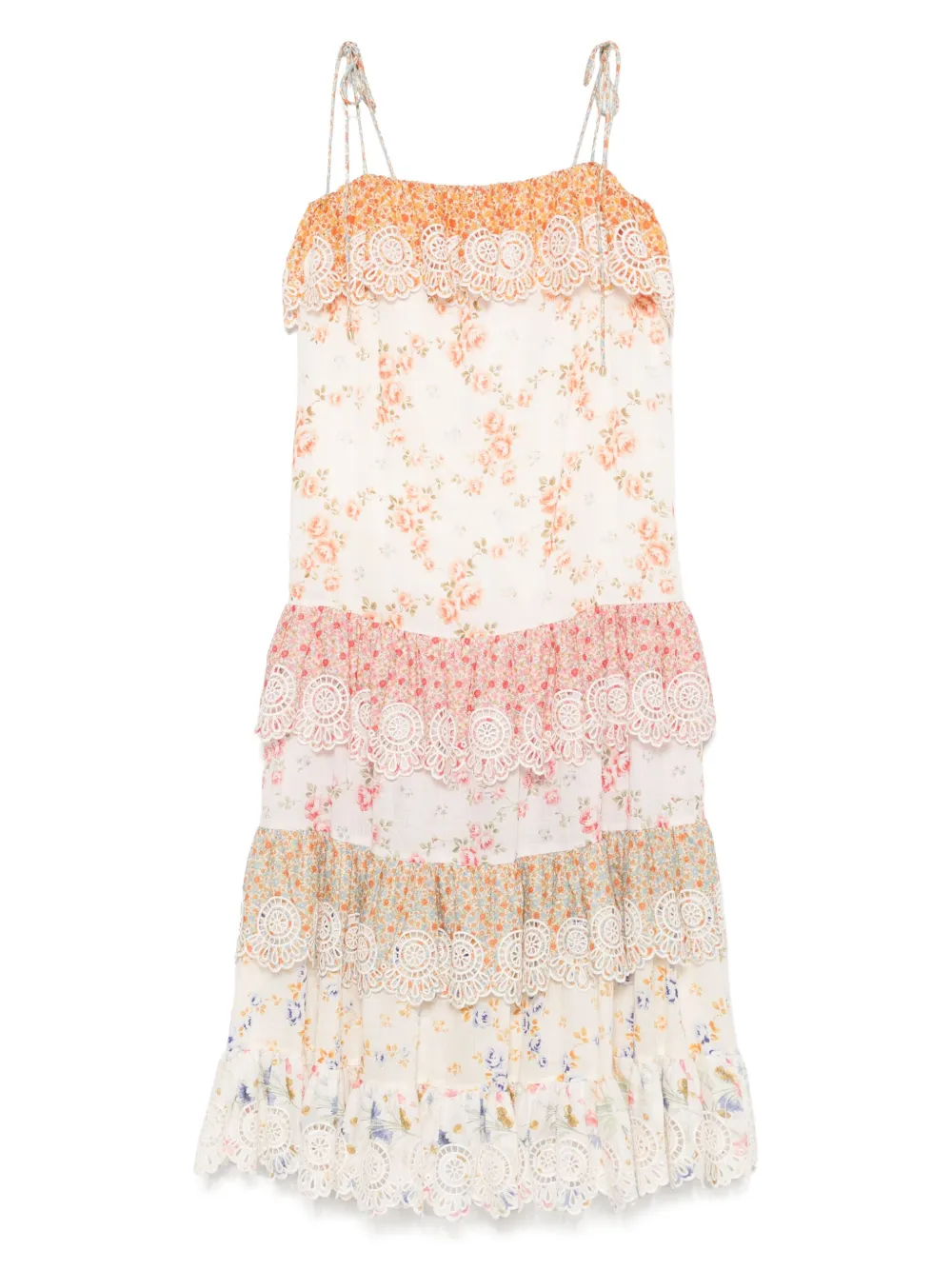ZIMMERMANN Midi-jurk met bloemenprint Wit