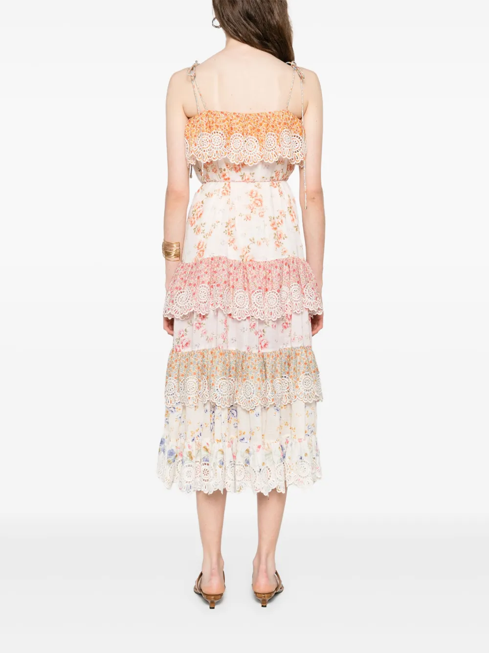 ZIMMERMANN Midi-jurk met bloemenprint Wit