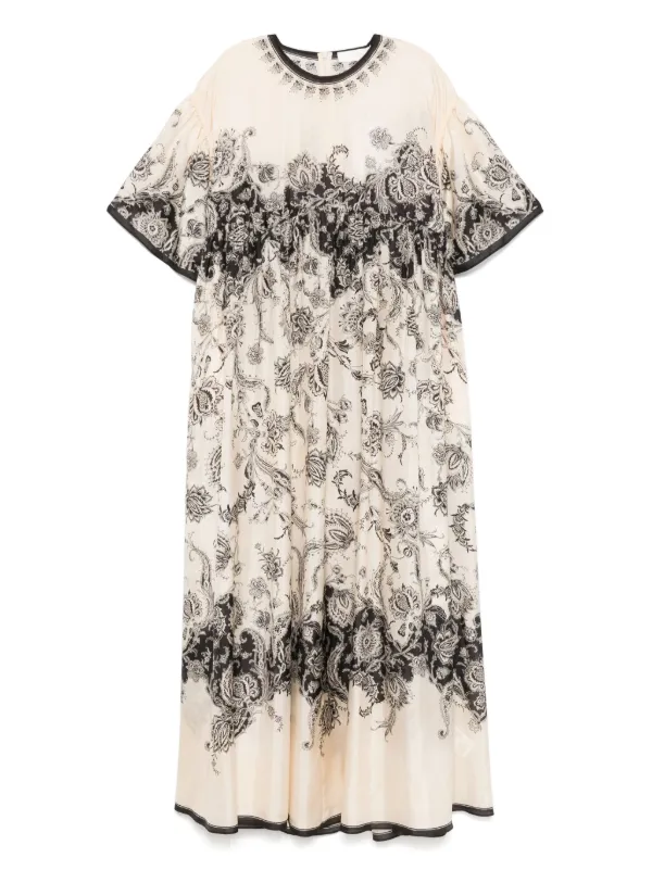 zimmermann paisley maxi dress Wanderlust Paisley Billow Sleeve Belted Silk Maxi Dress (Women)