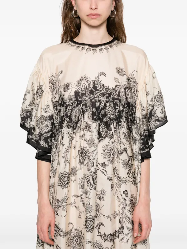 zimmermann paisley maxi dress ZIMMERMANN Hypnotic Caped Maxi Dress | Black Paisley