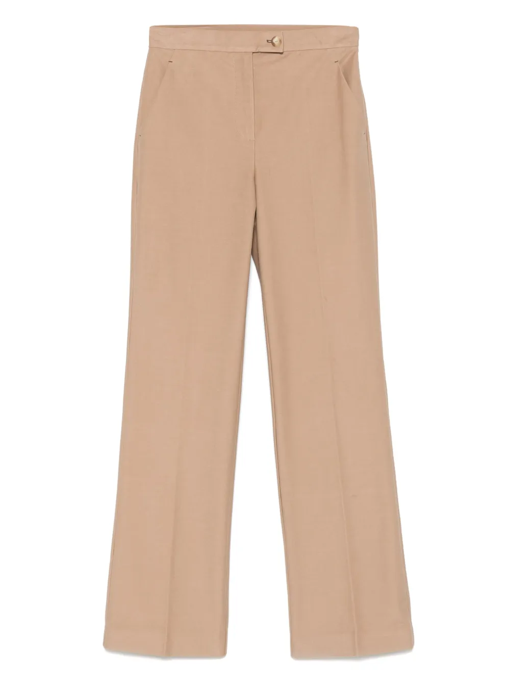 Max Mara Leisure logo-patch trousers - ブラウン Max Mara Leisure logo-patch trousers - ブラウン