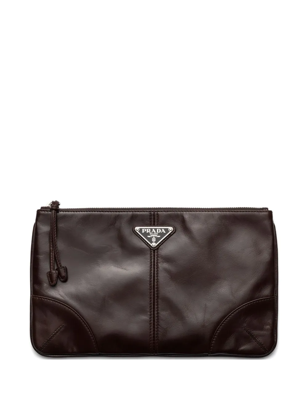 Prada Leren clutch Bruin