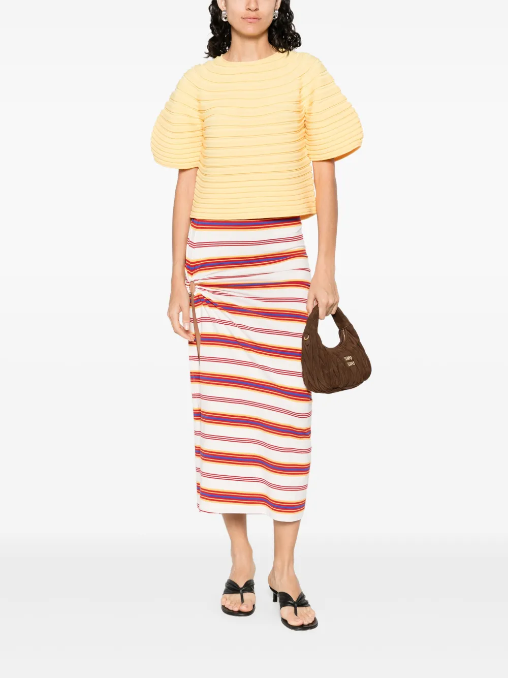 Pleats Please Issey Miyake Mushroom top - Geel
