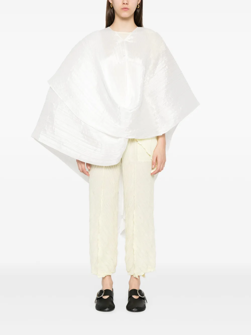 Shop Issey Miyake Pleated Cape