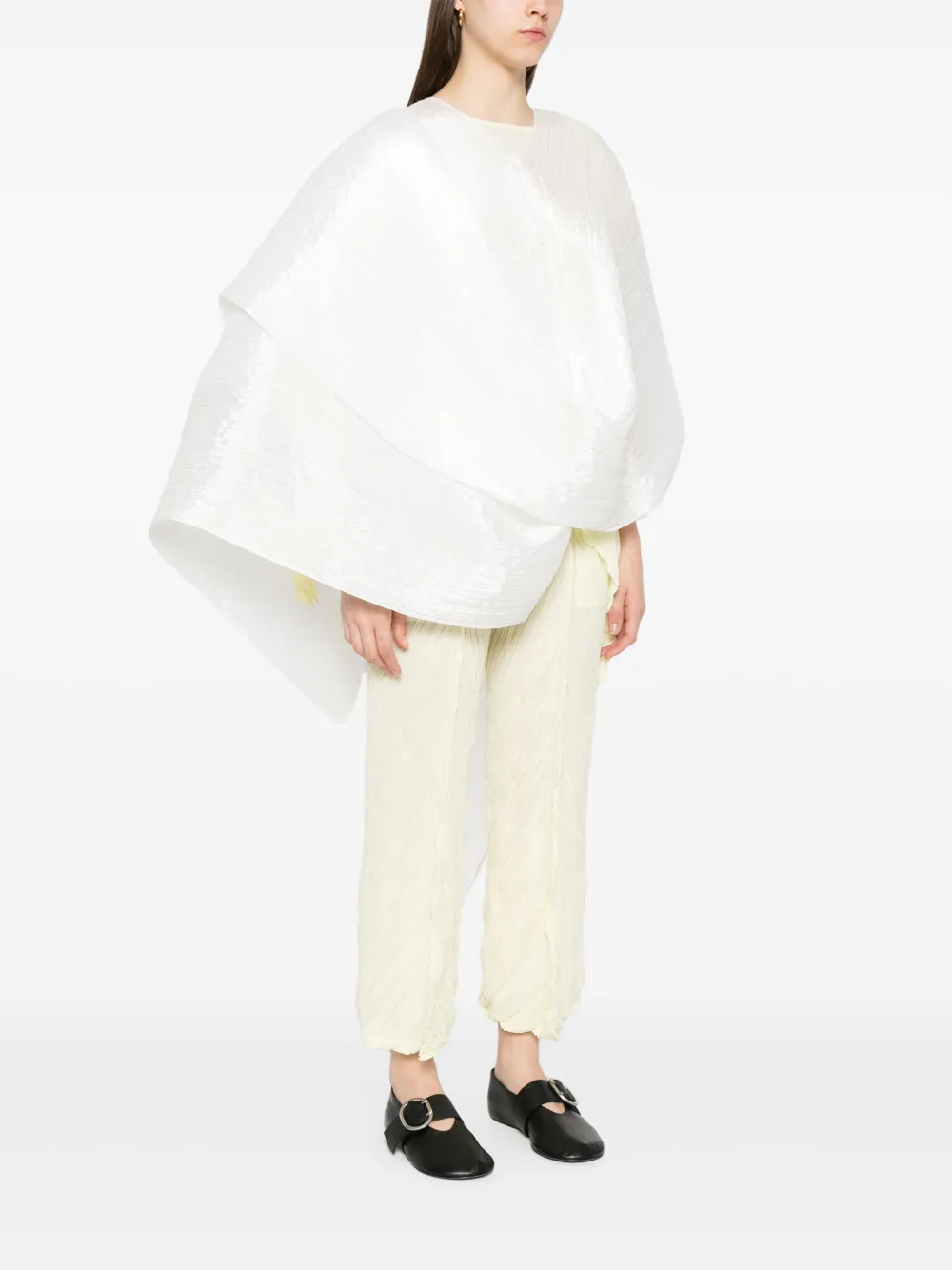 Shop Issey Miyake Pleated Cape