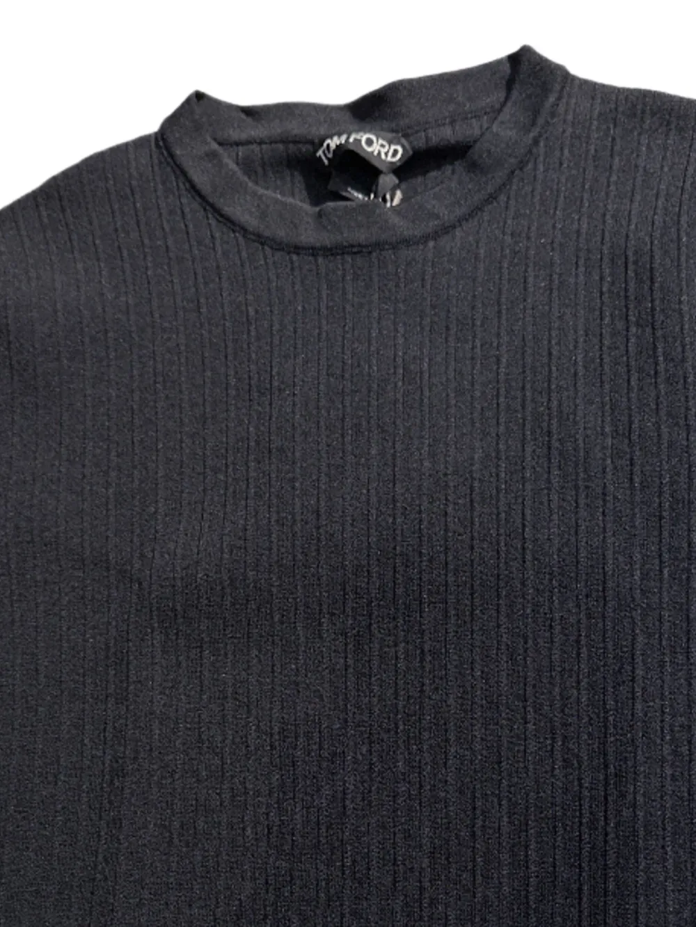 TOM FORD Geribbeld T-shirt Zwart