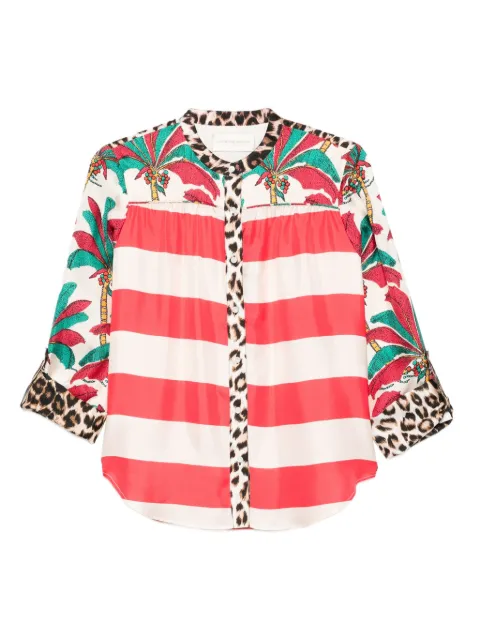 La Prestic Ouiston palm tree-print striped shirt