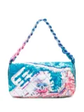 CHANEL Pre-Owned 2010-2011 Watercolour-print shoulder bag - Blue