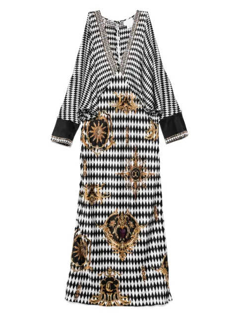 Camilla plunge-neck draped maxi dress
