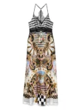 Camilla lace splice bias maxi dress - Black