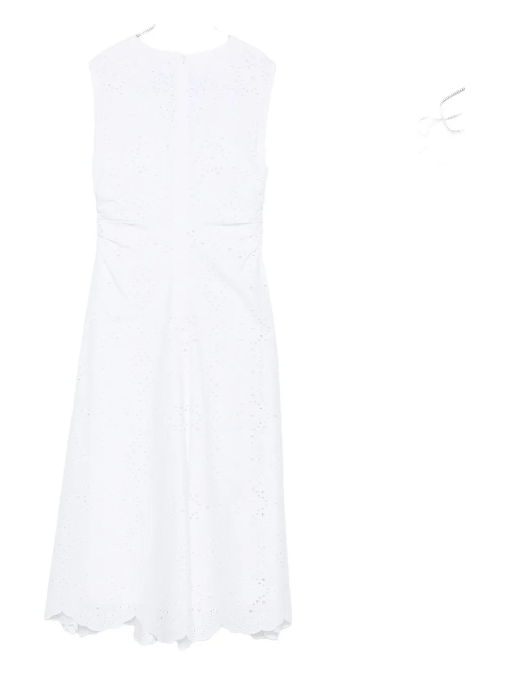 Veronica Beard midi Aven eyelet-embroidered sleeveless dress Wit