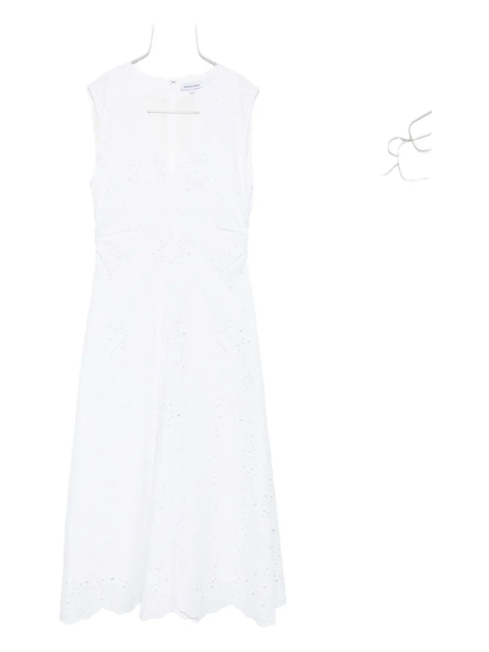 Veronica Beard Midi Aven Eyelet-embroidered Sleeveless Dress