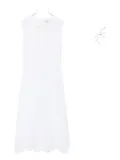 Veronica Beard midi Aven eyelet-embroidered sleeveless dress - White