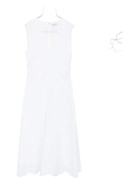 Veronica Beard midi Aven eyelet-embroidered sleeveless dress