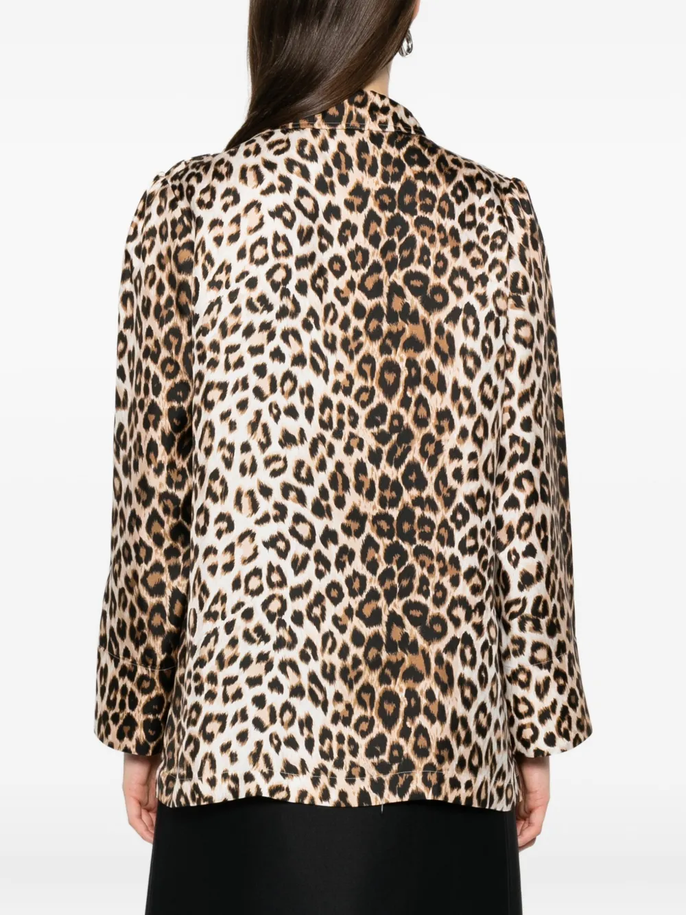 Leopard-Print Single-Breasted Blazer
