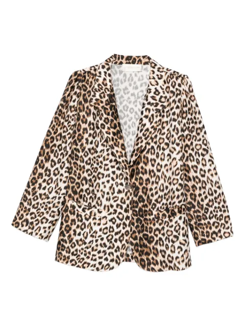 La Prestic Ouiston blazer con botones y estampado de leopardo