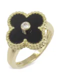 Van Cleef & Arpels 10's 18kt yellow gold Alhambra diamond ring