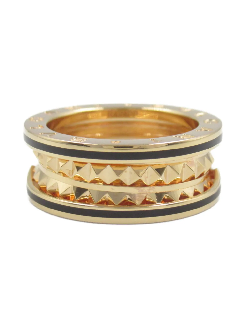 Pre-owned Bvlgari 2010s 18k Rose Gold B-zero1 Lock 2 Ring