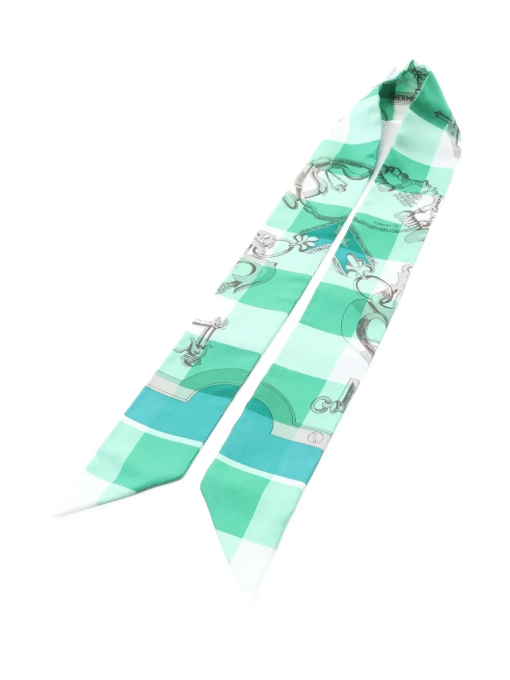 Hermès Pre-Owned 2010s Mors Et Gourmettes ribbon scarf | Image 2