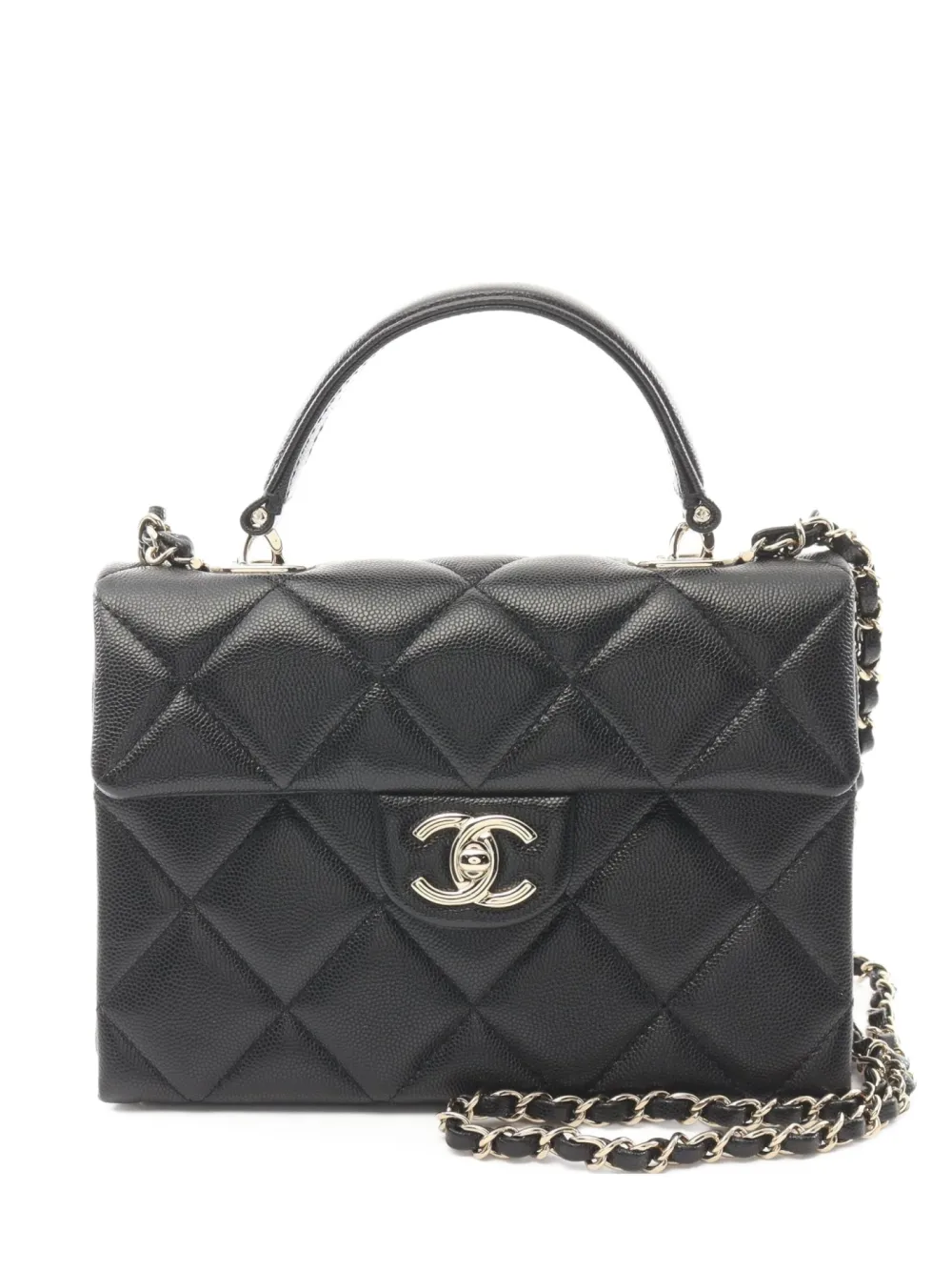 CHANEL Pre-Owned 2021 small Square Top Handle Flap shoulder bag | Black | Image 1