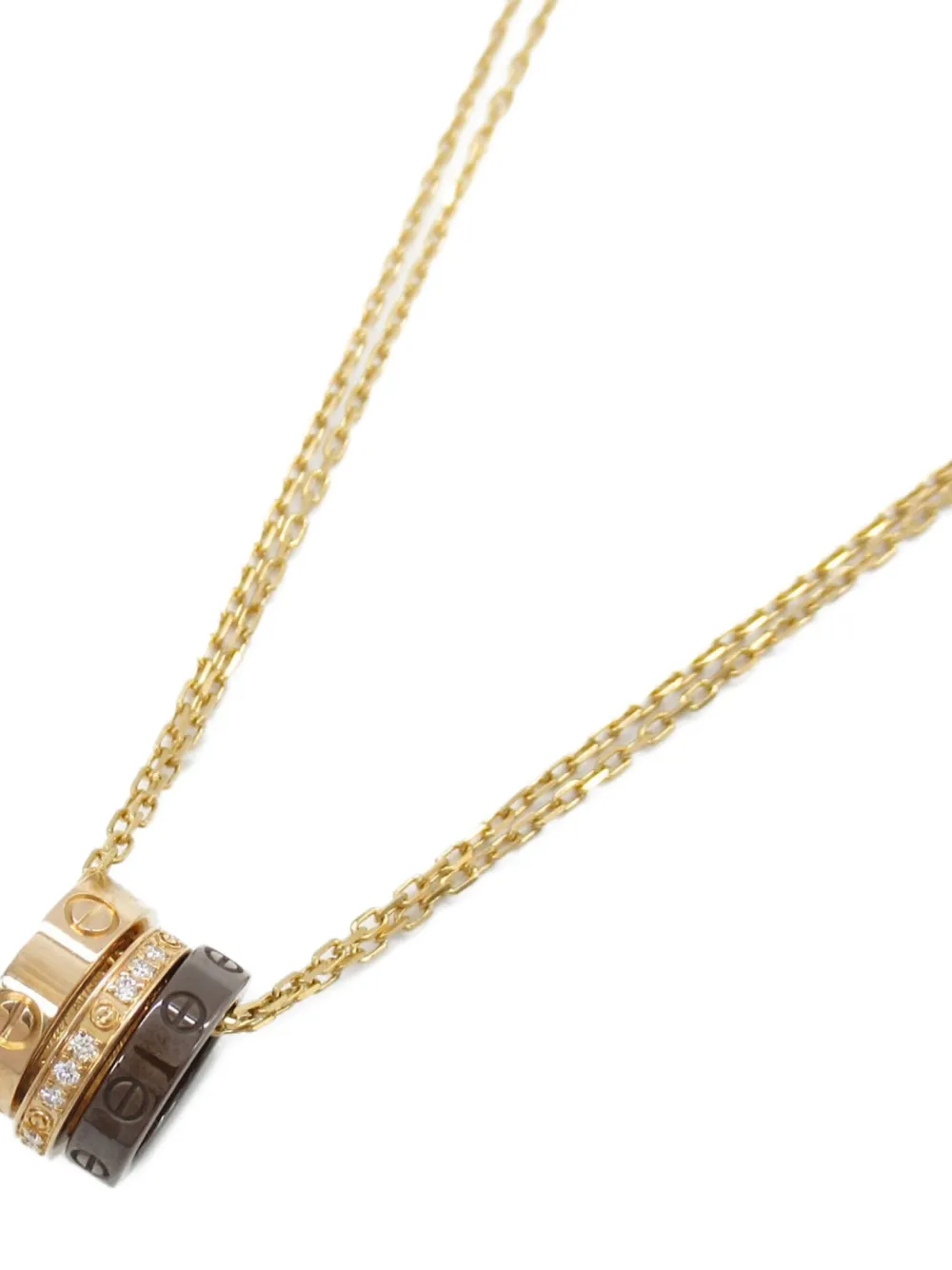 Cartier 10's 18kt rose gold Love Three Hoops diamond necklace | Image 2
