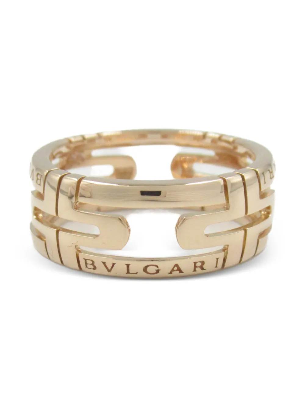 Pre-owned Bvlgari 10's 18kt Rose Gold Parentesi Ring