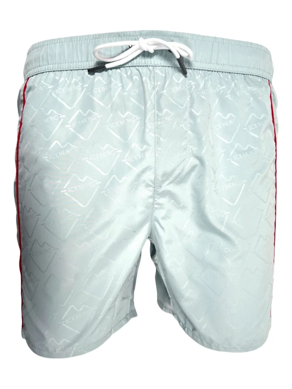 Iceberg Logo-pattern Side-stripe Swim Shorts In Blue