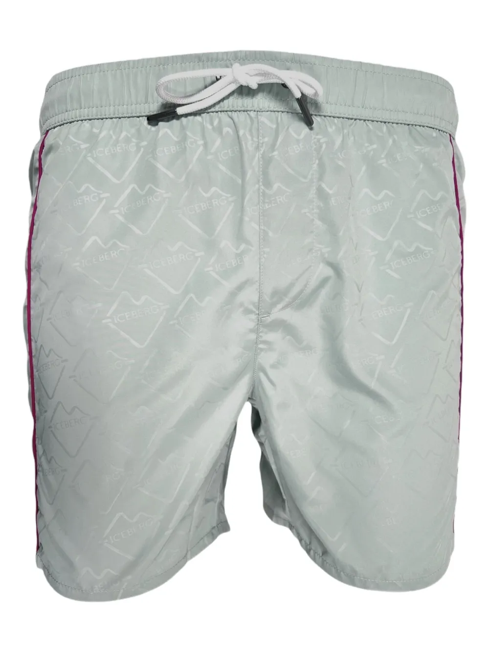 logo-pattern side-stripe swim shorts