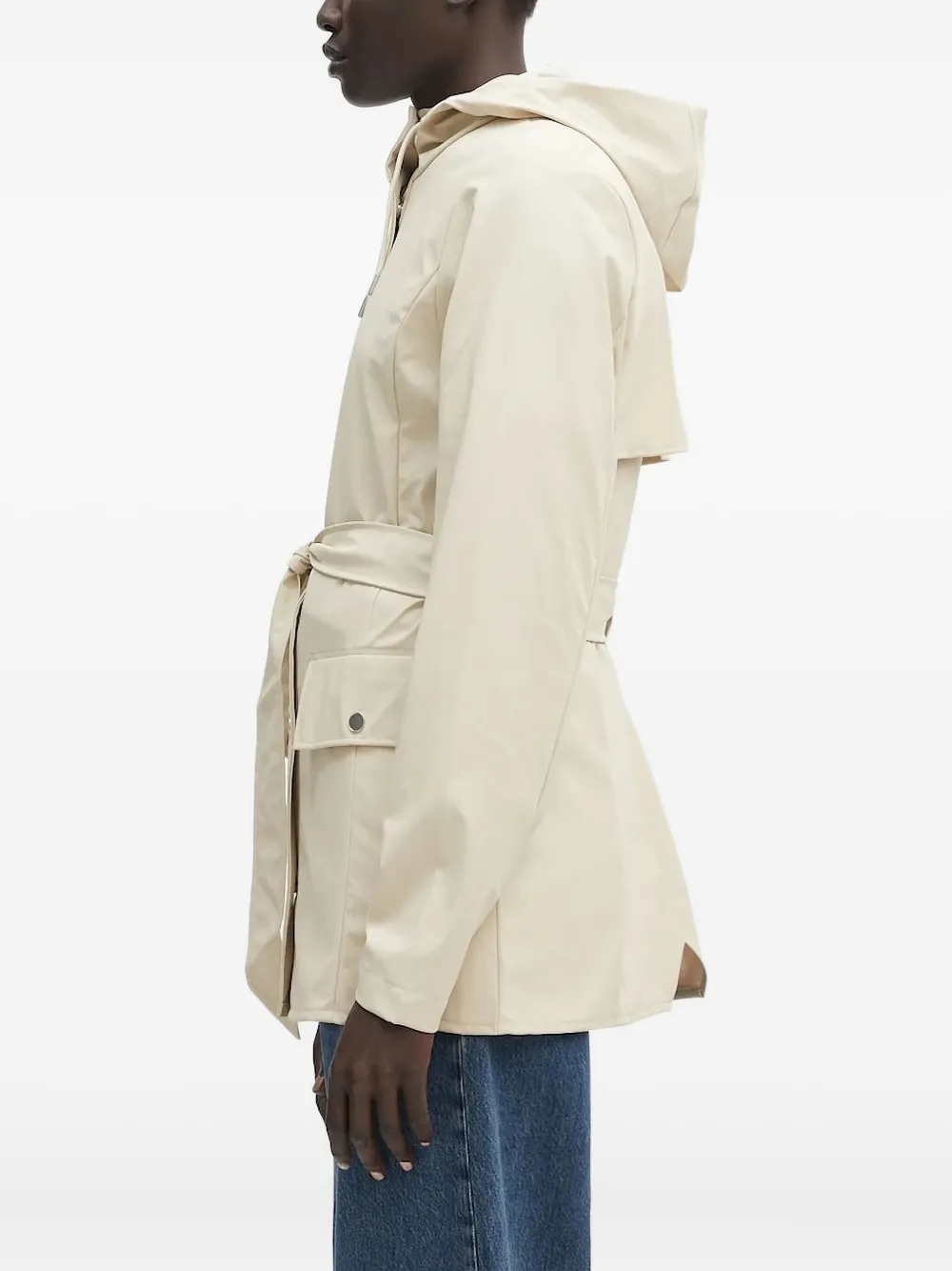 Rains Belted Hooded Raincoat In Neutral