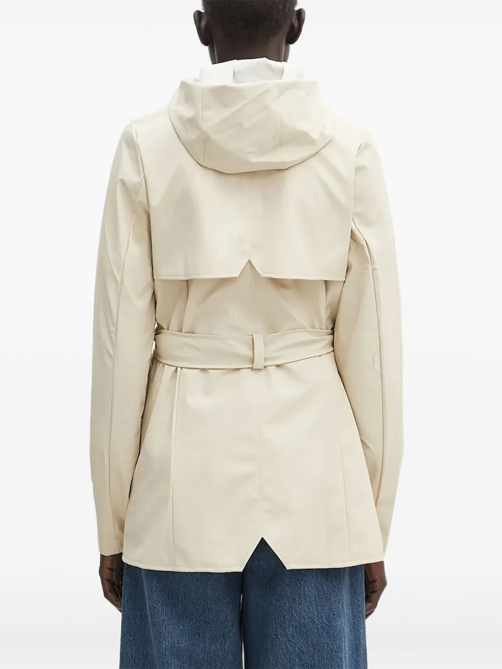 Rains Belted Hooded Raincoat In Neutral