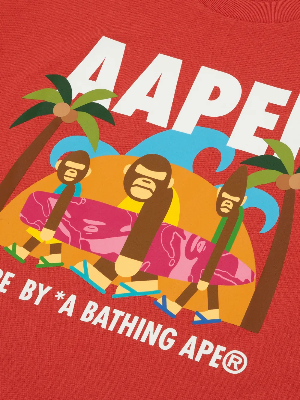 AAPE BY *A BATHING APE T-shirt met grafische print Rood