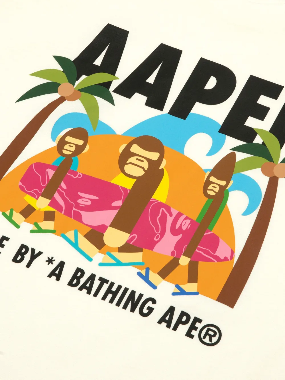 AAPE BY *A BATHING APE T-shirt met grafische print Beige