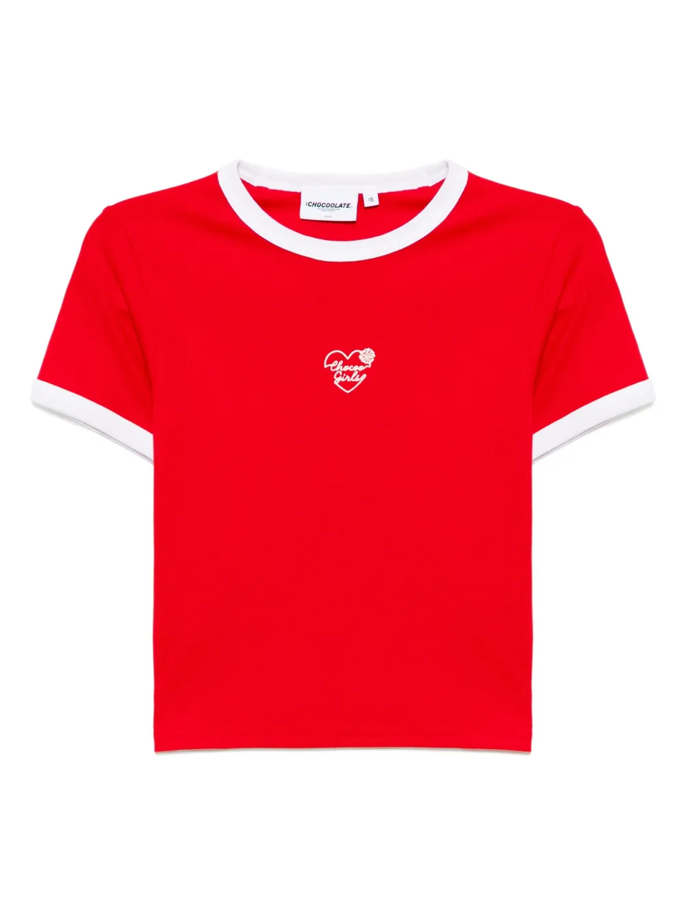 CHOCOOLATE logo-embroidered T-shirt | Red | Image 1
